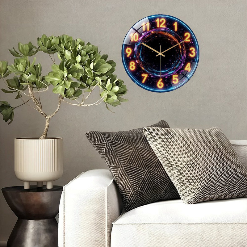 Horloge murale en verre Neon