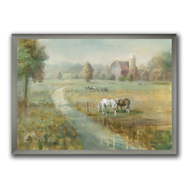 « tranquil country field »-image image sur toile, Cadre argenté, H 20 po x l 20 po x P 1 po