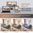 3-In-1 Convertible Sofa Bed, 79.5" Modern Deep Seat Couch With 2 Pillows, 3-Seater Sofa, Sparkling Chenille Fabric Sofa,Chaise Lounge For Living Room, Studio,Office,Grey-1864369092