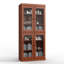 Armoire de salle de bain autoportante 100% bois massif 32 "avec portes en verre transparent et tablettes réglables - Rangement de salle de bain moderne-1665238413