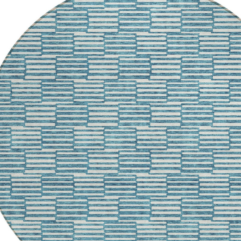 Tapis rond bleu 8 po