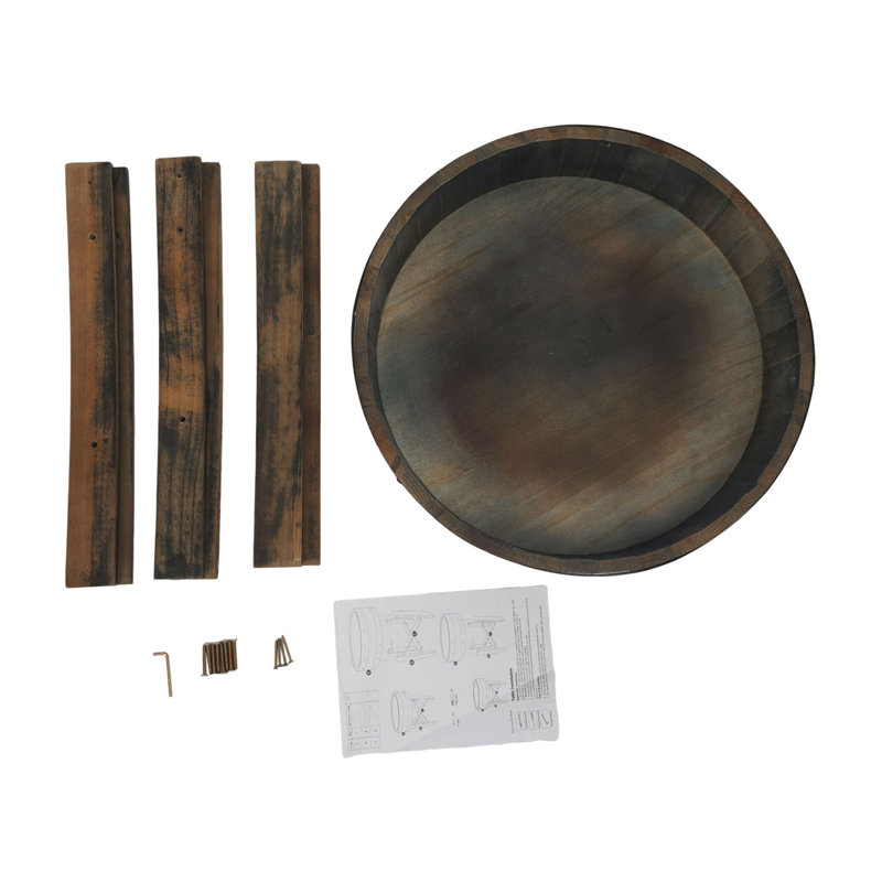 Round Barrel-Style Side Table End Table