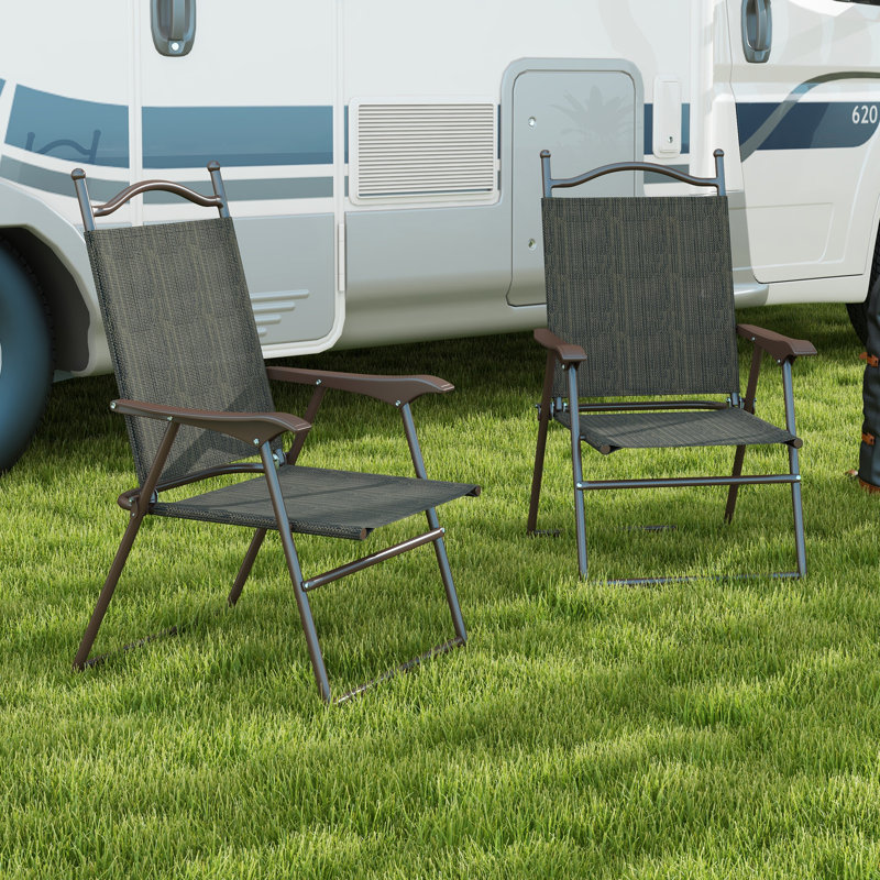 Ambrogina Folding Patio Dining Armchair, Dark Grey