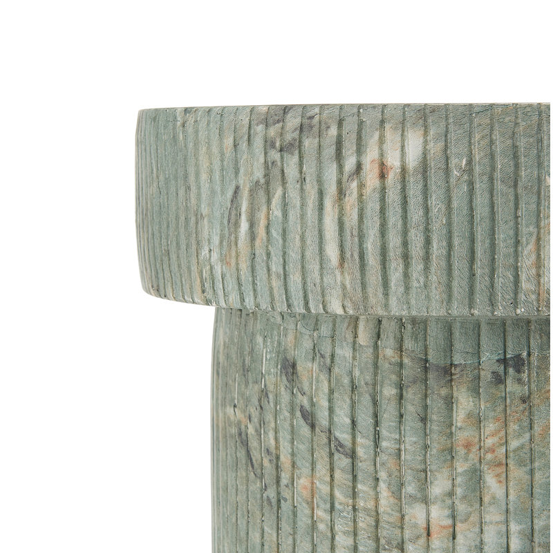Support pour plante à colonne piédestal en oxyde de magnésium Kian, Vert marbré