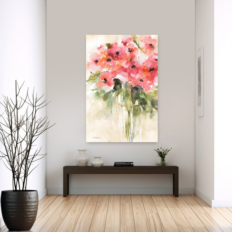 Casual Bouquet II Contemporary Elegant Modern Hydrangea Peony Nature Spring Wall Art, 60" H x 40" W