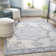 Hilyard Oriental Navy/Medium Gray/Cream/Silver Gray Area Rug