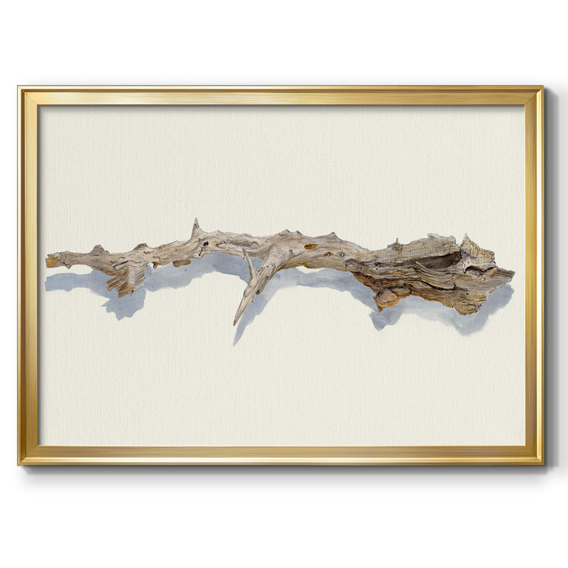 «Driftwood Study I», toile tendue avec châssis I, Or, H 18 po x l 26 po x P 1,5 po