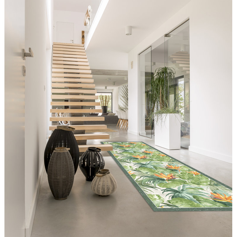 Hunter Floral Machine Printed Area Rug, Runner 78 x 225cm