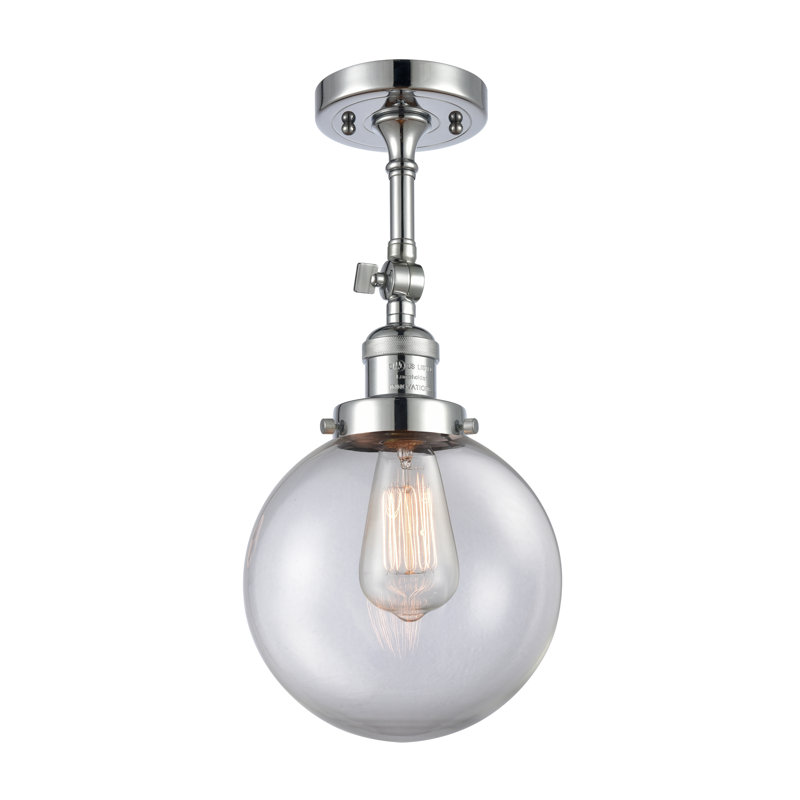 Applique murale pour salle de bain 1 lumière Clementina, Transparent, Chrome poli, Ampoule incandescente rétro de 60 watts
