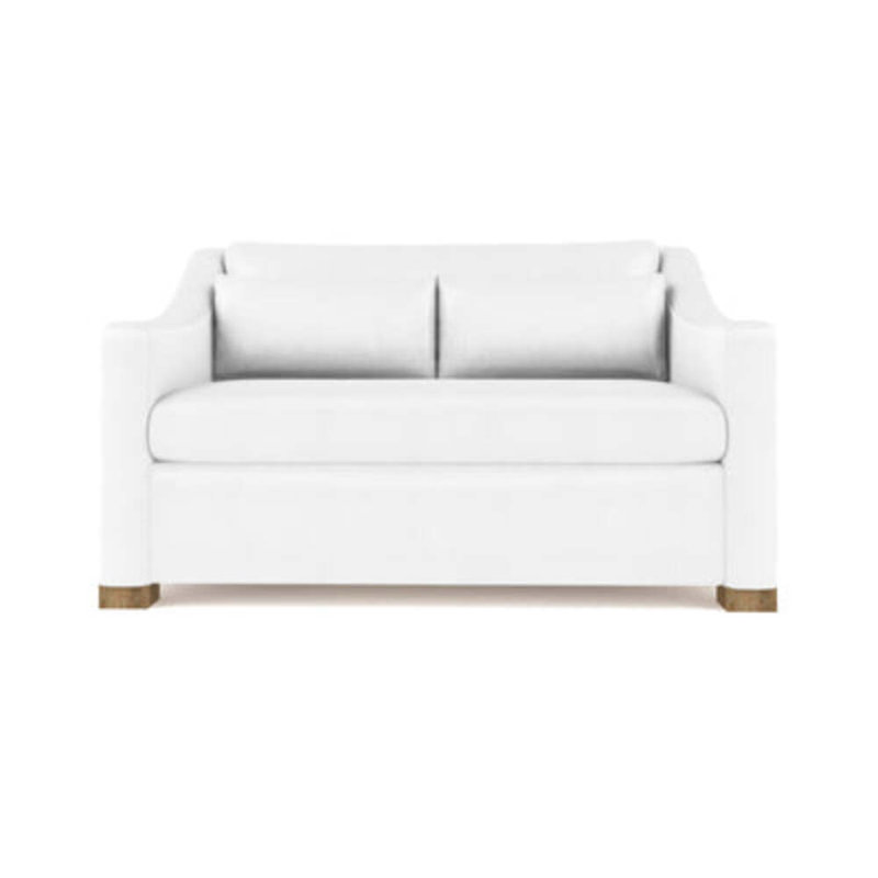Crosby Slope Arm Loveseat, Weathered, Box Weave Linen Silver Streak, 32.5" H x 60" W x 43" D