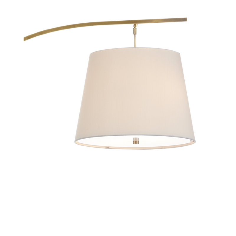 Cloister 70'' Arched Floor Lamp, Antique Brass/White