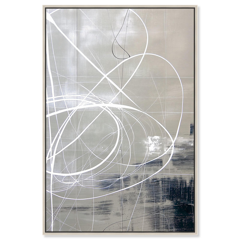Fiona Callahan, toile minimaliste abstraite par Art Remedy, Cadre argenté, H 31 po x l 21 po
