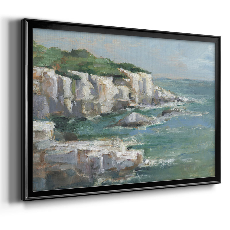 White Sea Cliff I, reproduction d'art sur toile, H 26 po x l 38 po x P 1,5 po, Noir