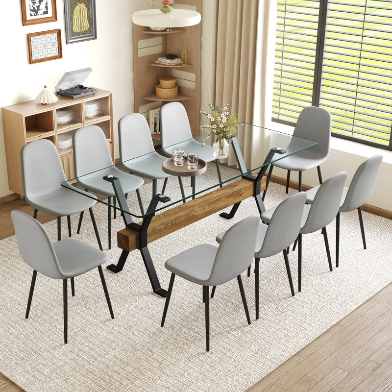 Ensemble de table et de chaises 79 po x 31,5 po avec pieds en métal en forme de X