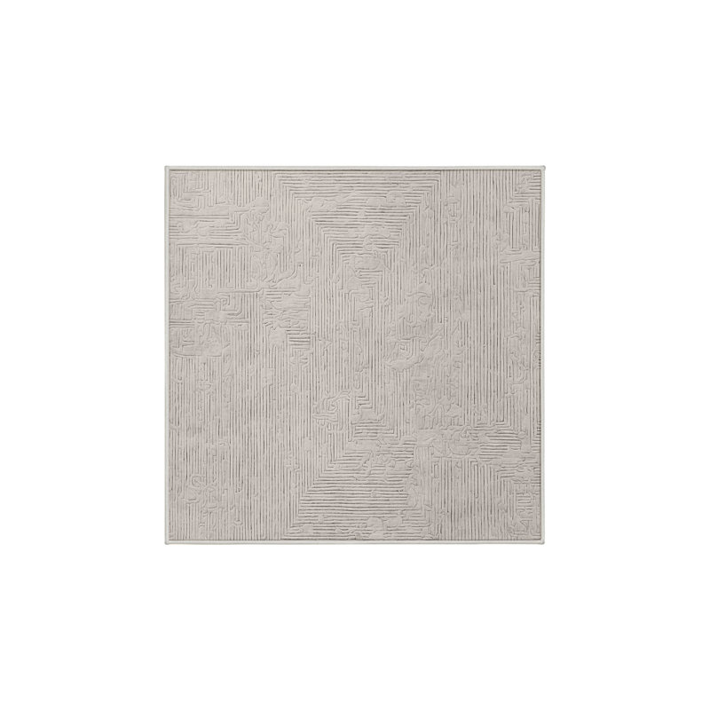 Machine Washable Beige Area Rug, Square 7'