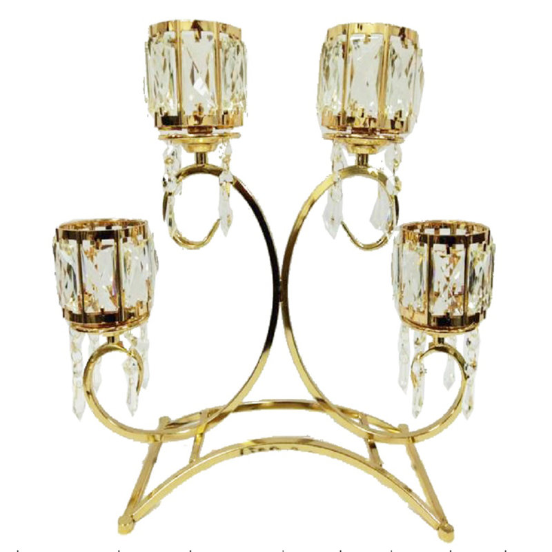 Brionny 15'' H Tabletop Hurricane, Gold