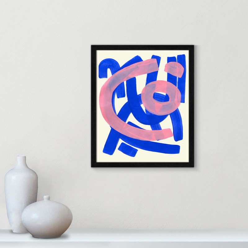Impression Funky Beat par Haniff, L 16 po x H 19 po, Black Woodgrain, Framed Print
