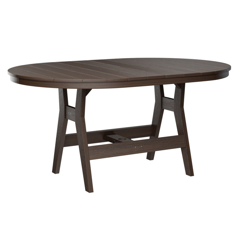 Harbor Outdoor Oval Bar Table, Brazilian Walnut