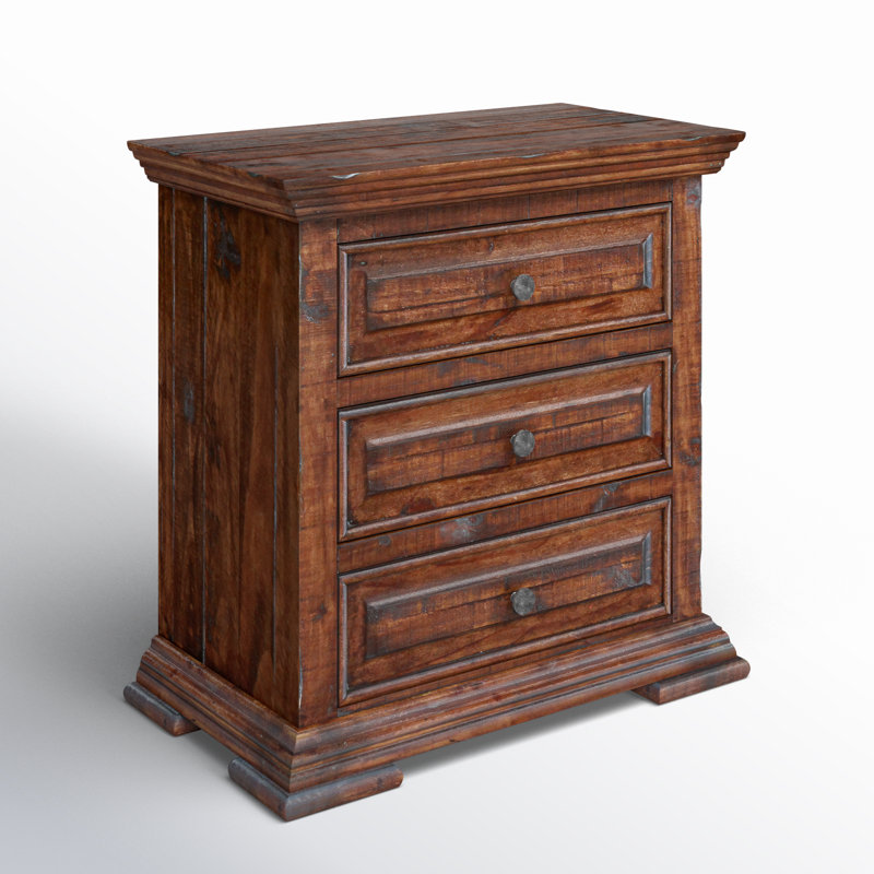 Roseland 3 Drawer Nightstand, Brown