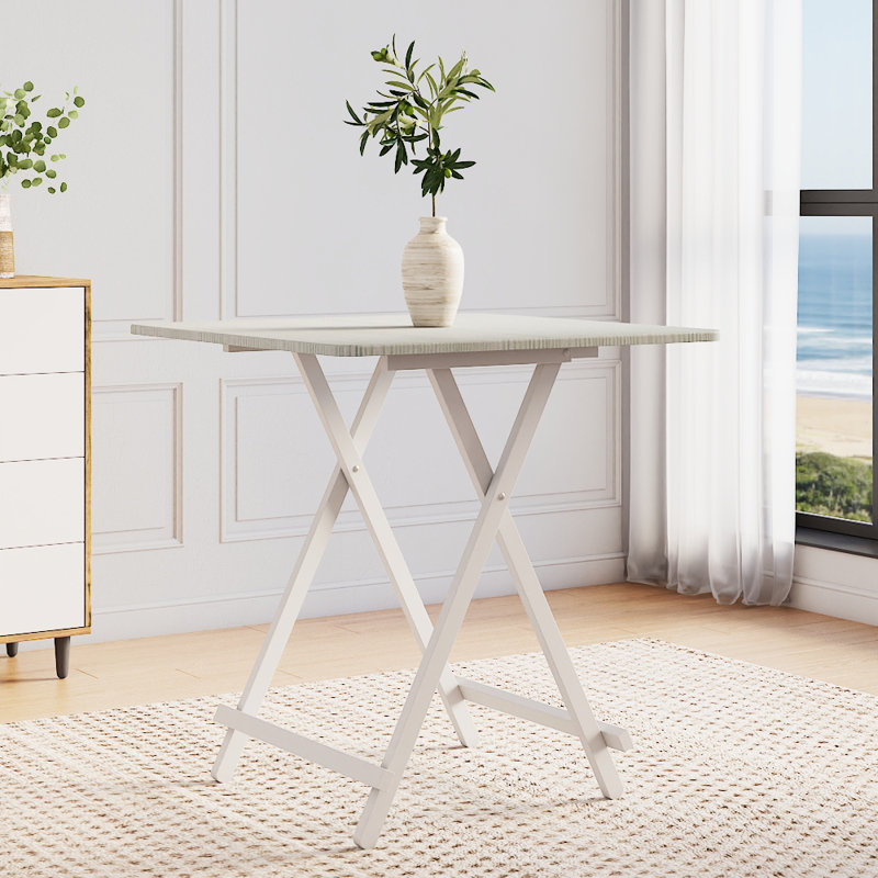 Syrina Metal Base Dining Table, 74cm H x 70cm L x 70cm W, White