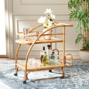 AA Products Inc. Industrial Bar Cart for Home, 3-Tier Bar Serving Cart with Wheels, Lockable Casters, Beverage Cart with Wine Rack and Glass Holder