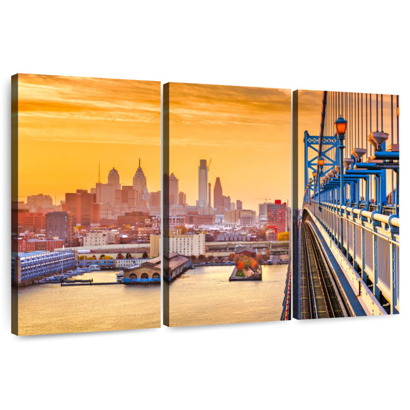 Sireci Philadelphia au coucher du soleil, H 36 po x l 57 po