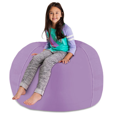 Kids Bean Bag Chair Cover - Stuffed Animal Storage & Toy Organizer with Zipper - Plush Storage Kids Bean Bag Cover only for Toddlers and Children's Rooms - Organizes Pillows, Blankets, and Stuffies - Multiple Colors, Sizes, and Fabrics