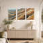 Ensemble de 3 toiles murales en grès de style vitrail-1227850404
