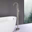 Robinet de baignoire autoportant 48,43 po à poignée simple moderne en acier inoxydable avec douche à main-134381401