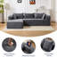 Canapé modulaire de 107 po avec méridienne en forme de L, canapé désossé pour le salon, canapé Cloud moderne avec siège profond, sans ensemble requis, causeuse, gris (méridienne faisant face à gauche)-495050911-495050913