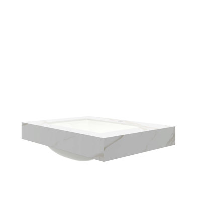 30" Gold Sintered Stone Countertop And Undermount Ceramic Basin, No Cabinet, Faucet, White Main Hue, Composition, 29.9 Inches Of Depth, 19.3 Width, 8.79 Height, 49.16 Pounds Weight, Thick - Edged