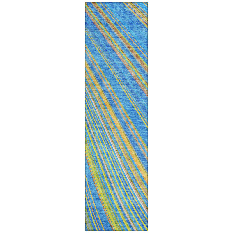 Chayden Washable Striped Indoor / Outdoor Rug, Runner 2'3" x 7'6"