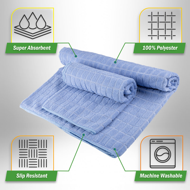 Wakeman Yoga Mat Towel and Gym Towel Set - 2-Piece Non Slip Set for Hot Yoga, Pilates, and Gym - 72” x 24” Sweat Absorbent and Quick Drying Blanket with Corner Pockets for Mats
