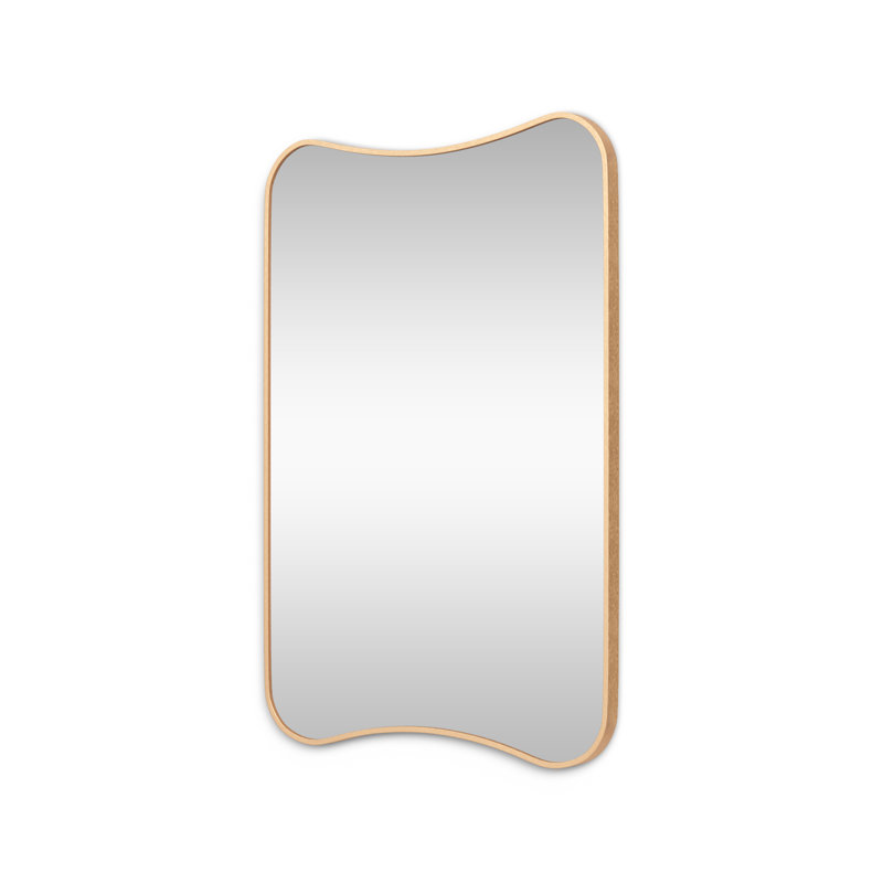 Bellona Gold Aluminum Wavy Rectangular Wall Mirror