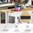 47 Inch Kitchen Island With Extendable Dining Table, Rubber Wood Veneer Kitchen Table With Internal Storage Rack, Power Outlet, Kitchen Island With Storage 2 Drawers 2 Cabinet-718480461