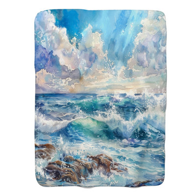 Colorful Seascape Art - 1 pièce Sherpa Premium