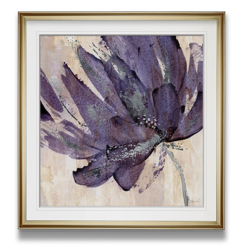 «Mauve» - reproduction d'art, H 24 po x l 24 po x P 2 po, Cadre doré, Doré