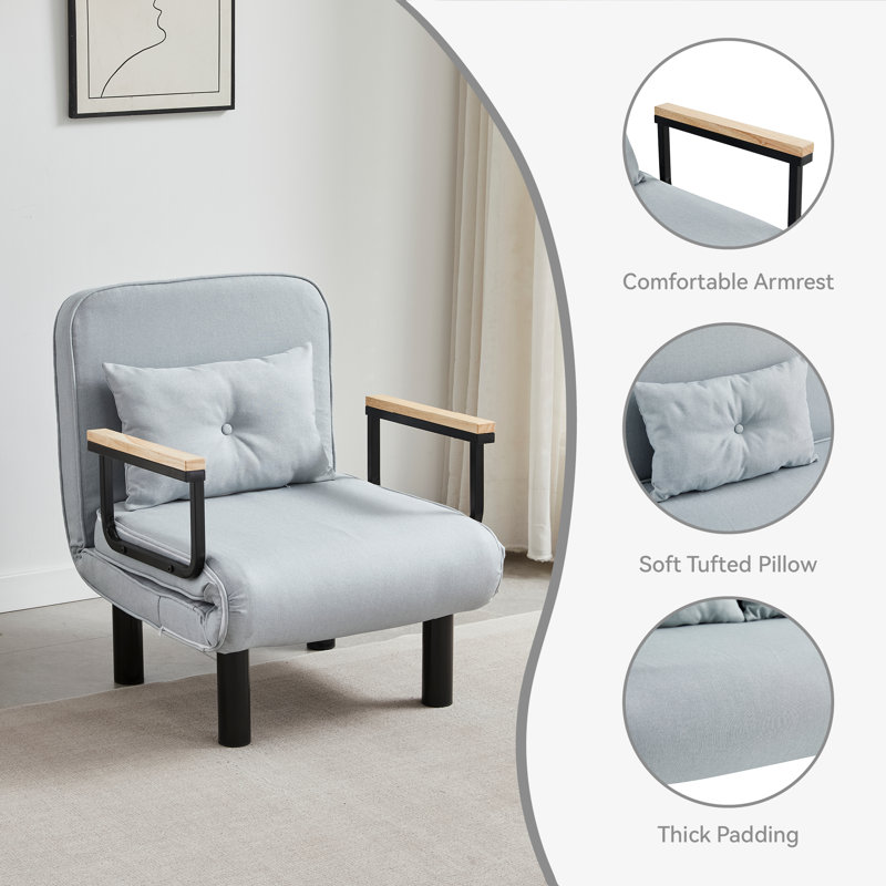 Upholstered Accent Chair, Light Grey