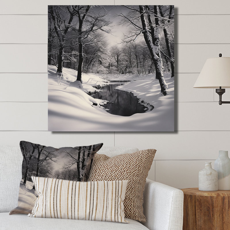Paysage d'hiver au pays des merveilles I, Toile tendue, H 30 po x l 30 po x P 1 po