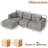 110" Modular Sectional Sofa With Deep Seat, L-Shaped Boneless Upholstered Cloud Couch With Convertible Ottoman & Wide Arms For Living Room, Chenille, No Assembly Required-1078400253