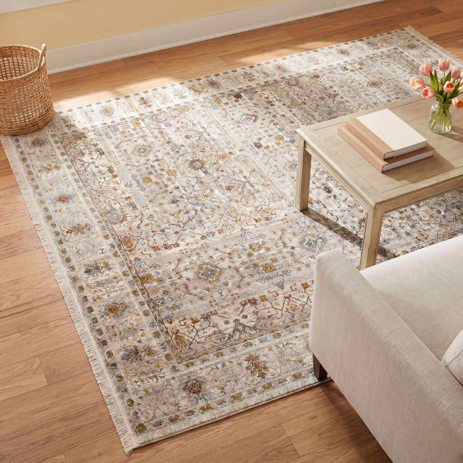 Applecroft Gray Oriental Rug, Rectangle 9' x 12'