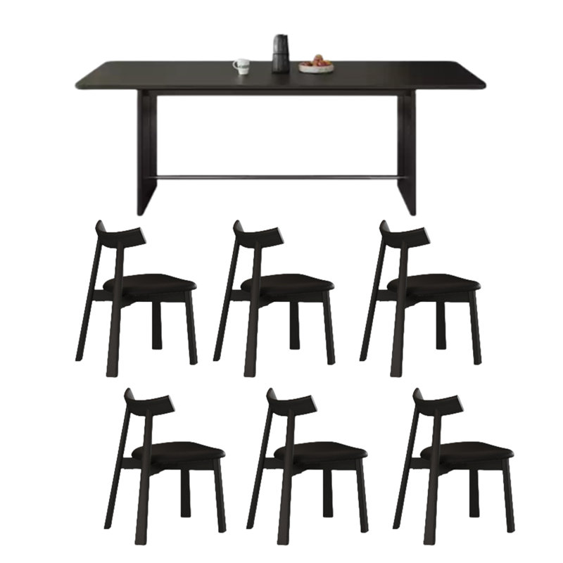 Rock Plate Dining Table Sets., 29.53"H x 86.61"L x 35.43"W 