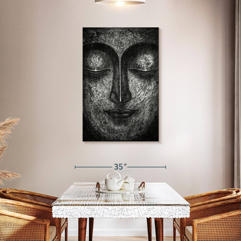 Adella Buddha Face BW, 45" H x 30" W