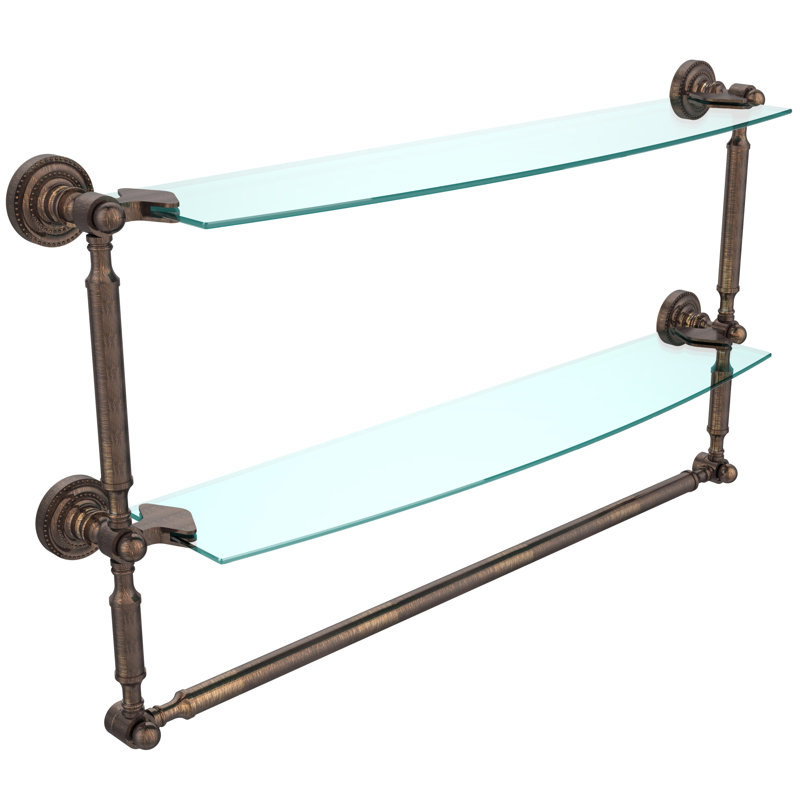 Marchmont 2 Piece Tiered Shelf with Towel Bar, Matte Gray, 15" H x 24" W x 6.1" D