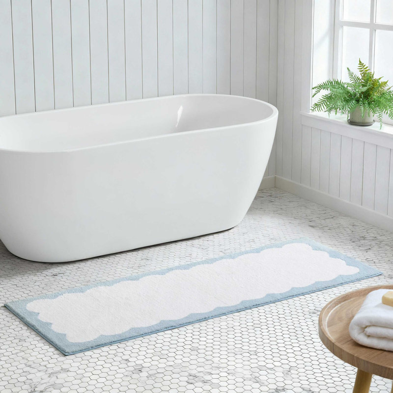 Tapis de bain Martha Stewart Bedford, L 60 po x l 22 po, Bleu