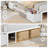Upholstered Convertible Full Daybed with Storage Pull-out Cabinet Bookcase & L-Shaped Headboard Under-Bed Drawers Metal Platform Bed-1681847555-1681738981