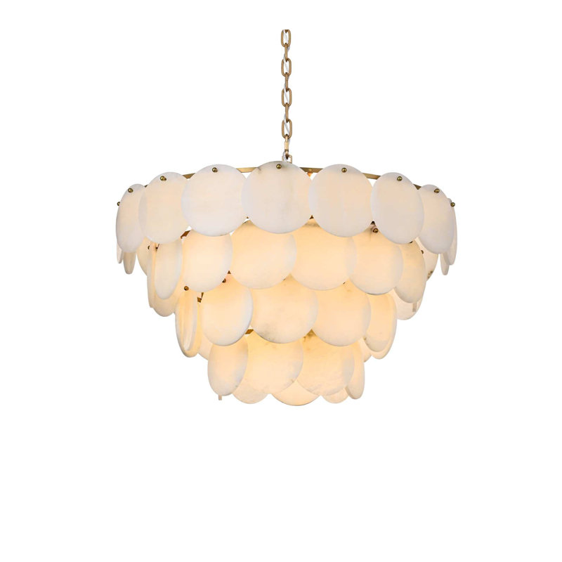 Lustre albâtre 30 pouces Idamay, Or satiné