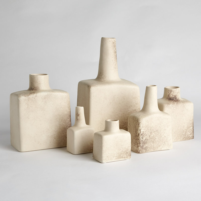 Short Stack Bottle-Reactive Ivory, 4" H x 3.5" W x 2.25" D