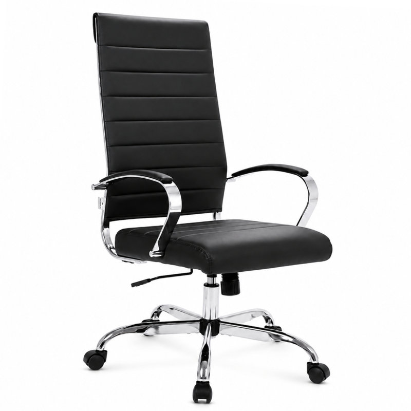 Fauteuil de direction en cuir Mulkey, Noir