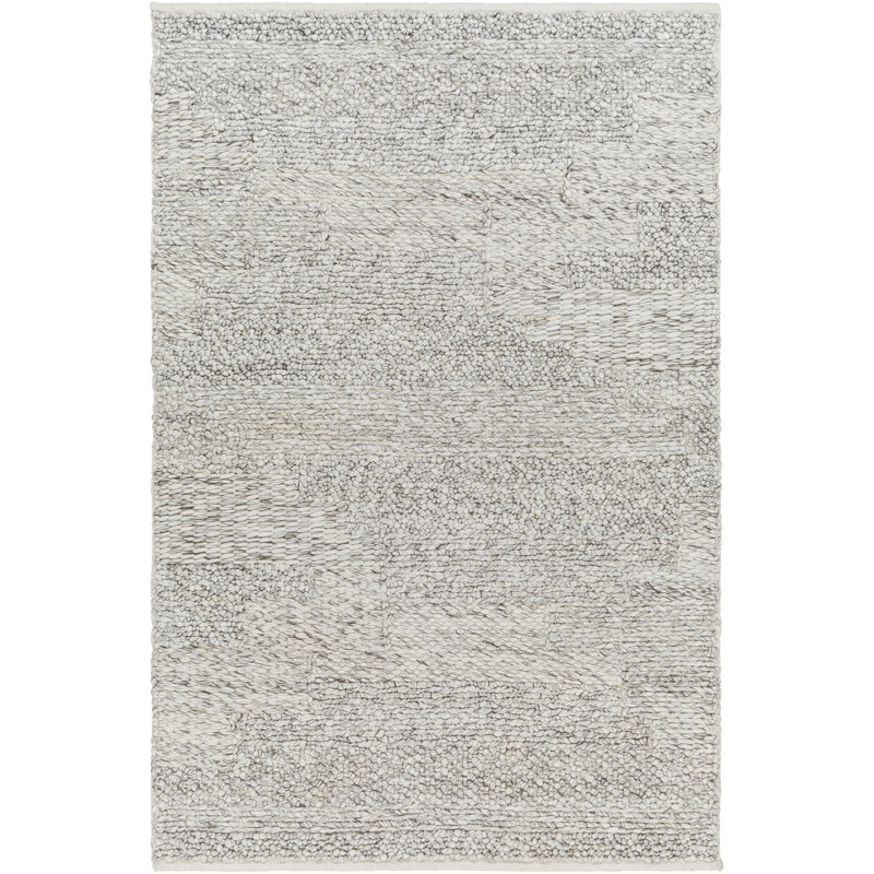 Tapis gris clair tissé à la main Becali, Rectangle 2 pi x 3 pi